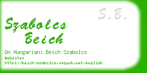 szabolcs beich business card